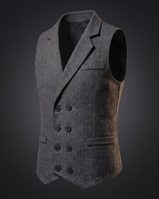 Guido Herringbone Tweed Vest