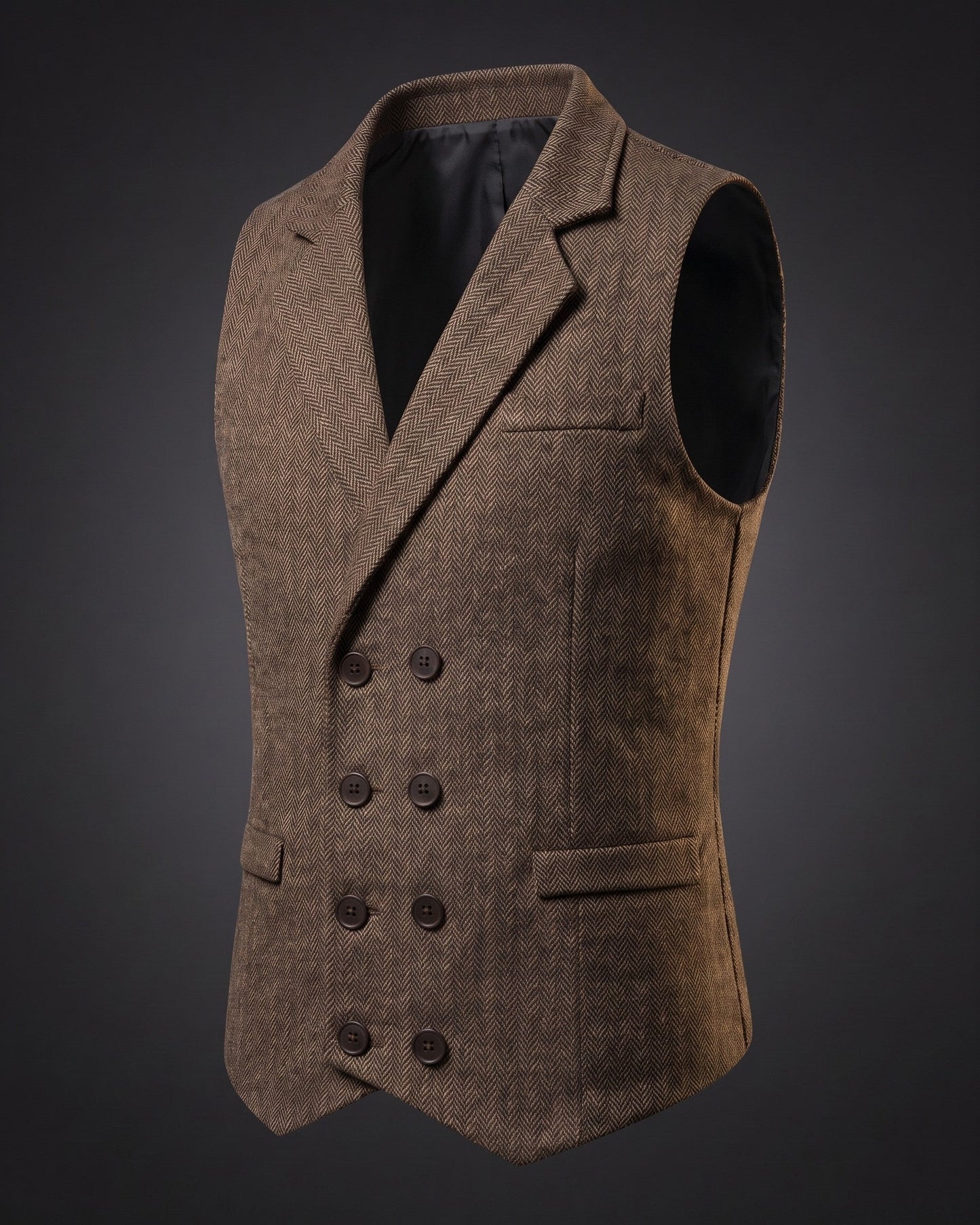 Guido Herringbone Tweed Vest