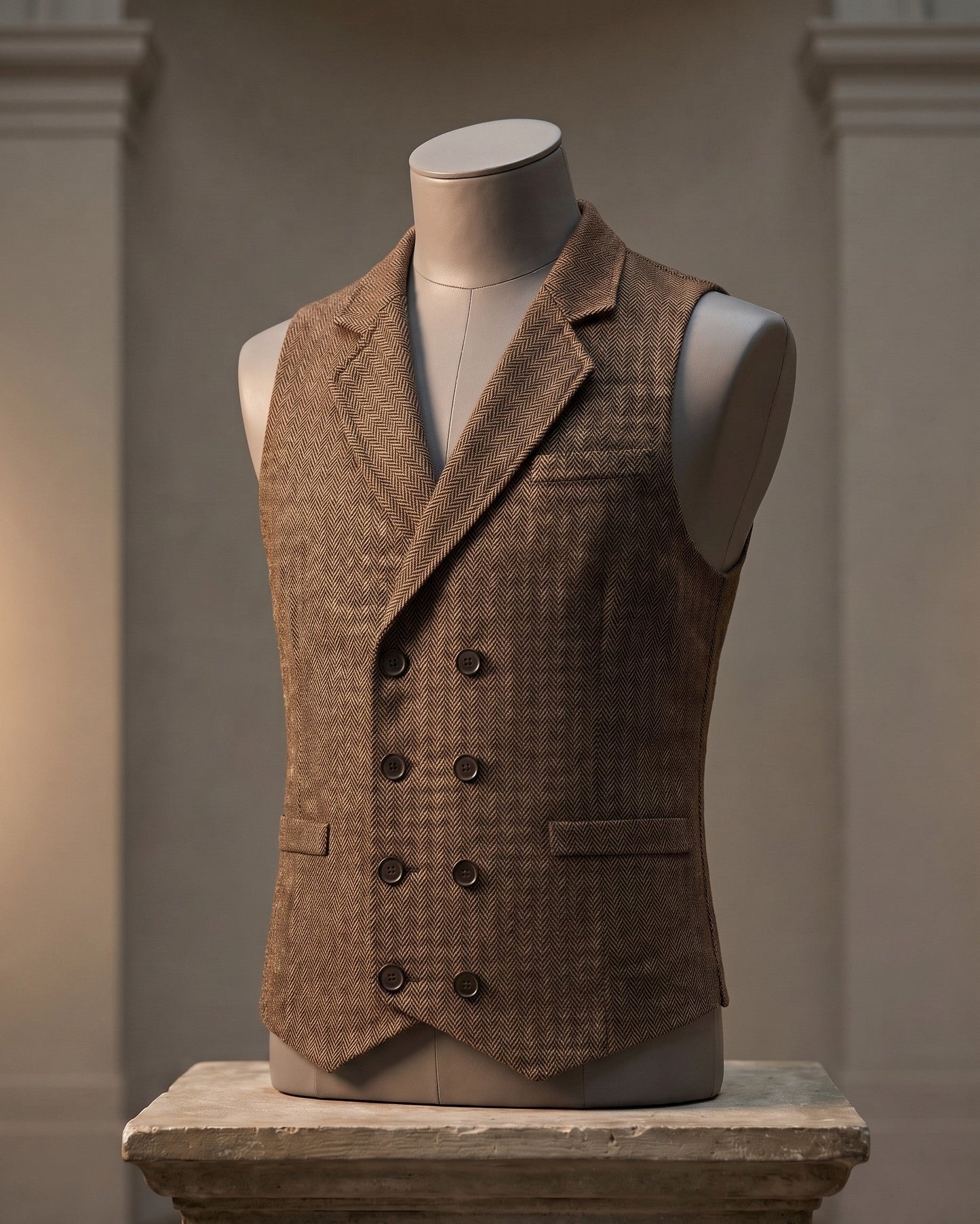 Guido Herringbone Tweed Vest