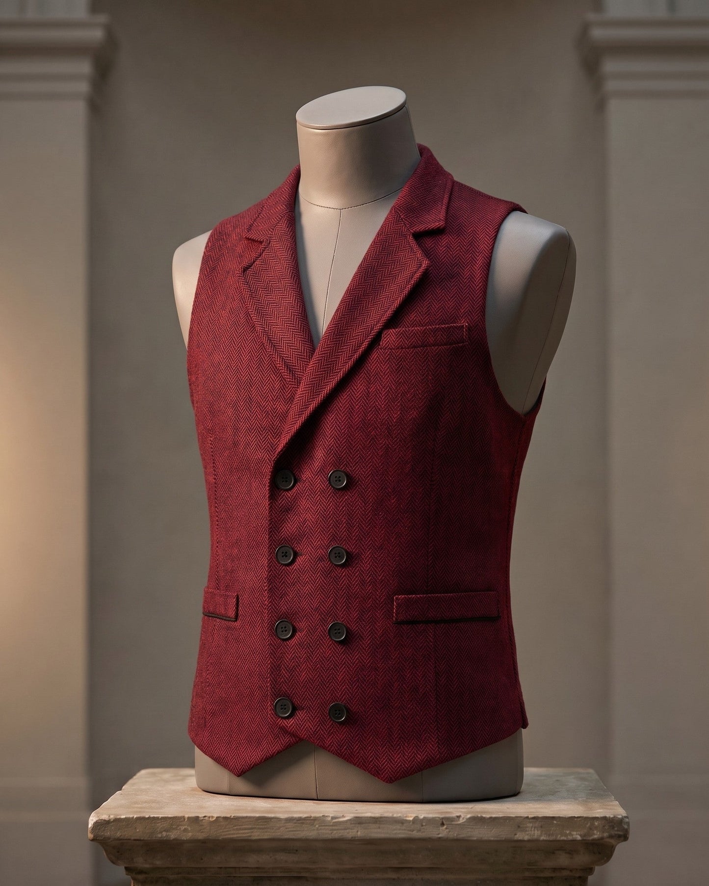 Guido Herringbone Tweed Vest